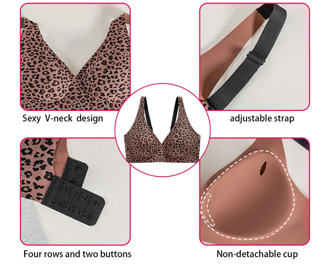 Brown Leopard Seamless Bra