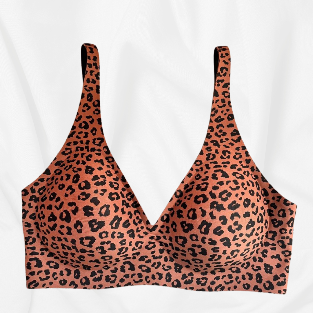 Brown Leopard Seamless Bra